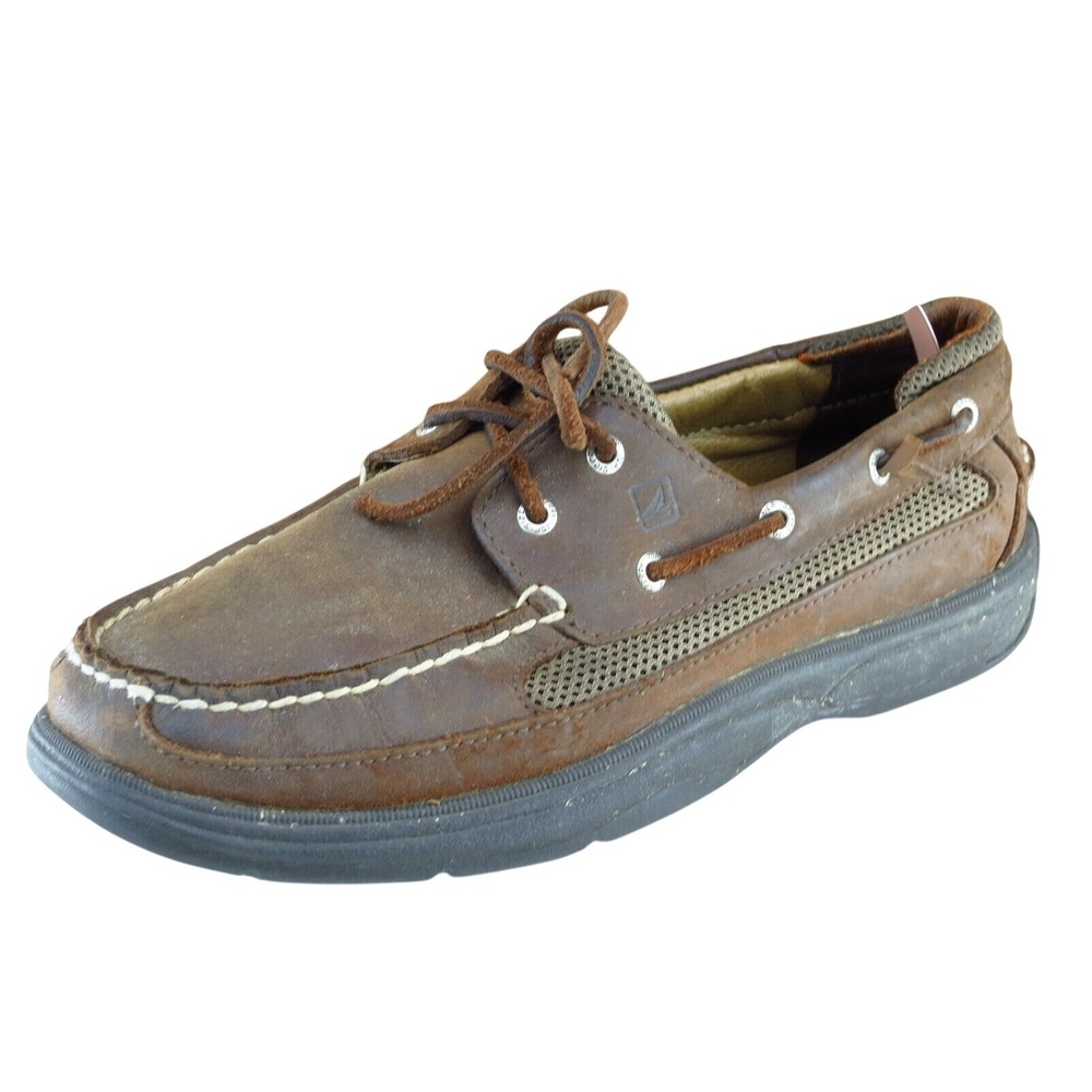Sperry Youth Boys Shoes Sz 3.5 M Brown Leather Boat Shoe